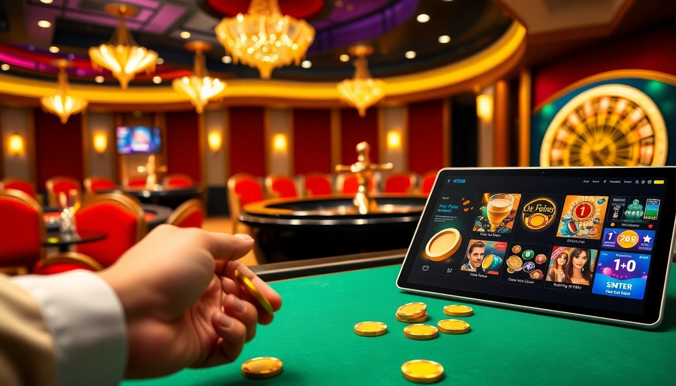 Players engage in thrilling poker gameplay at HITCLUB's luxurious casino tables, surrounded by rich decor.