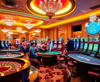 Experience the excitement of 5Z7779 com with thrilling gambling action at a luxurious casino.