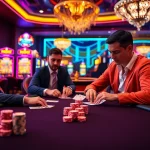 Players strategizing at a blackjack table in a luxurious casino setting at 88i com.