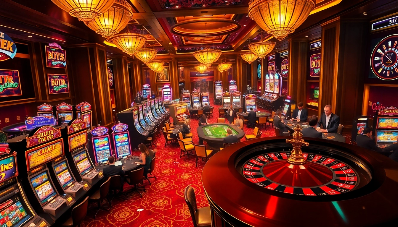 Experience thrilling gaming action at gilajp casino with vibrant slots and poker tables.