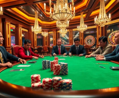 Experience the thrill of poker at http://abc1256.com/ with professional players at a luxurious casino table.