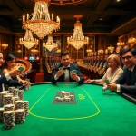 Gamble at the luxurious KK55 poker table with vibrant chips and eager players under warm lights.