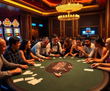 Experience thrilling gameplay at https://mb668.co/ with casino tables and excited players.