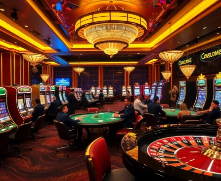 Players enjoying thrilling games at kkwin.co.com casino with vibrant atmosphere and rich prizes.