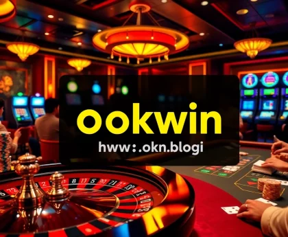 Experience thrilling gaming action at https://okwin.blog/ with vibrant poker tables and roulette wheels.