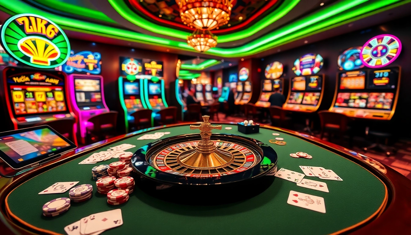 Players engaging with the exciting gaming experience at https://789win.associates/, showcasing poker chips and roulette wheels.