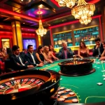 Experience tg88 excitement at a luxury casino poker table with high-stakes players.