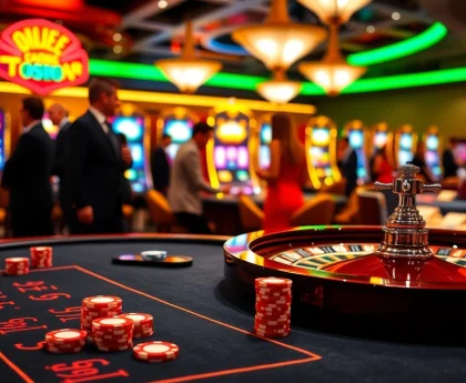 Experience thrilling gameplay at ok 8386 with vibrant casino tables and engaging players.