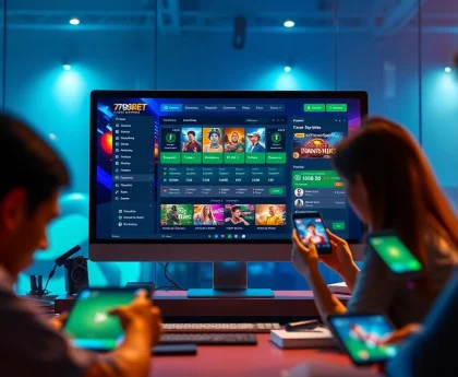 Engaging online betting scene highlighting 789BET with vibrant casino graphics.