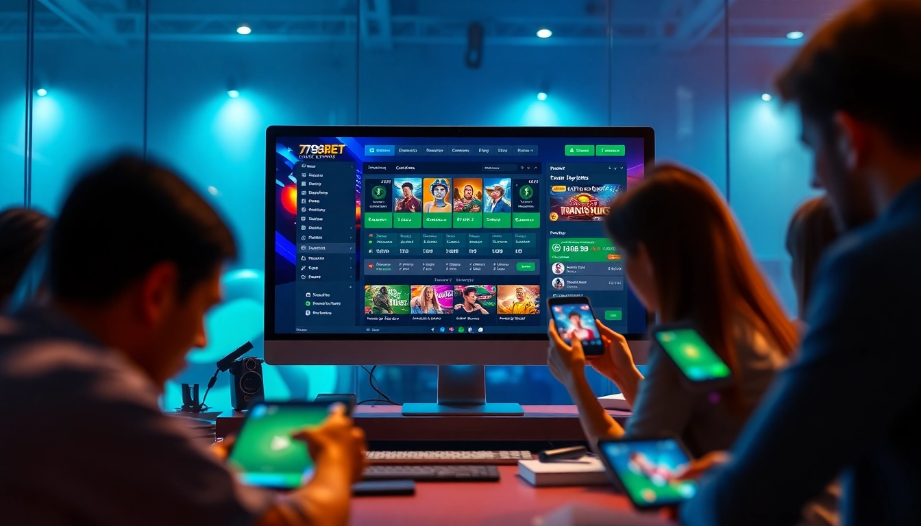 Engaging online betting scene highlighting 789BET with vibrant casino graphics.