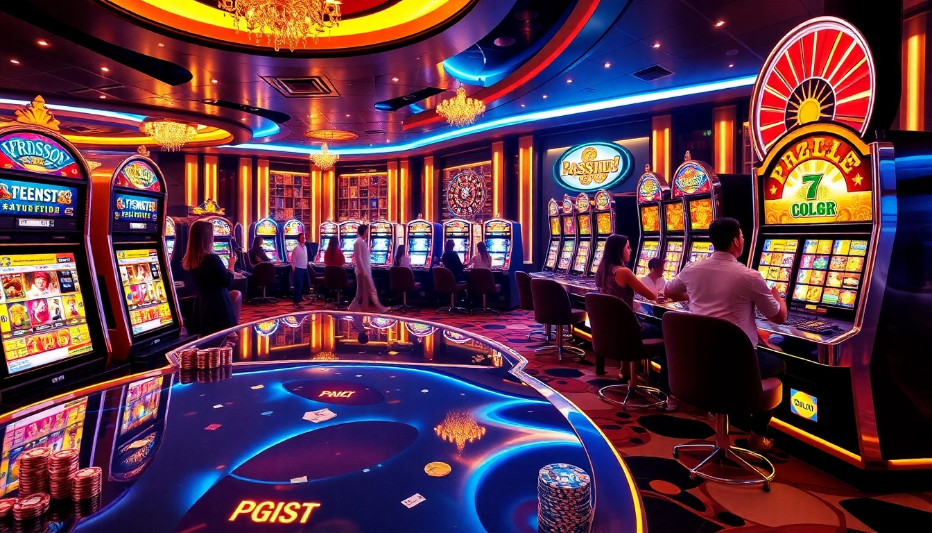 Experience the thrill of PGSLOT with vibrant slot machines and casino excitement.