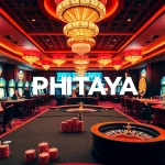 PHTAYA online casino environment featuring vibrant tables, spinning roulette, and dynamic poker action.
