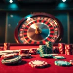 Experience thrilling betting action at https://debet.hot/ with vibrant poker chips and an electric casino atmosphere.