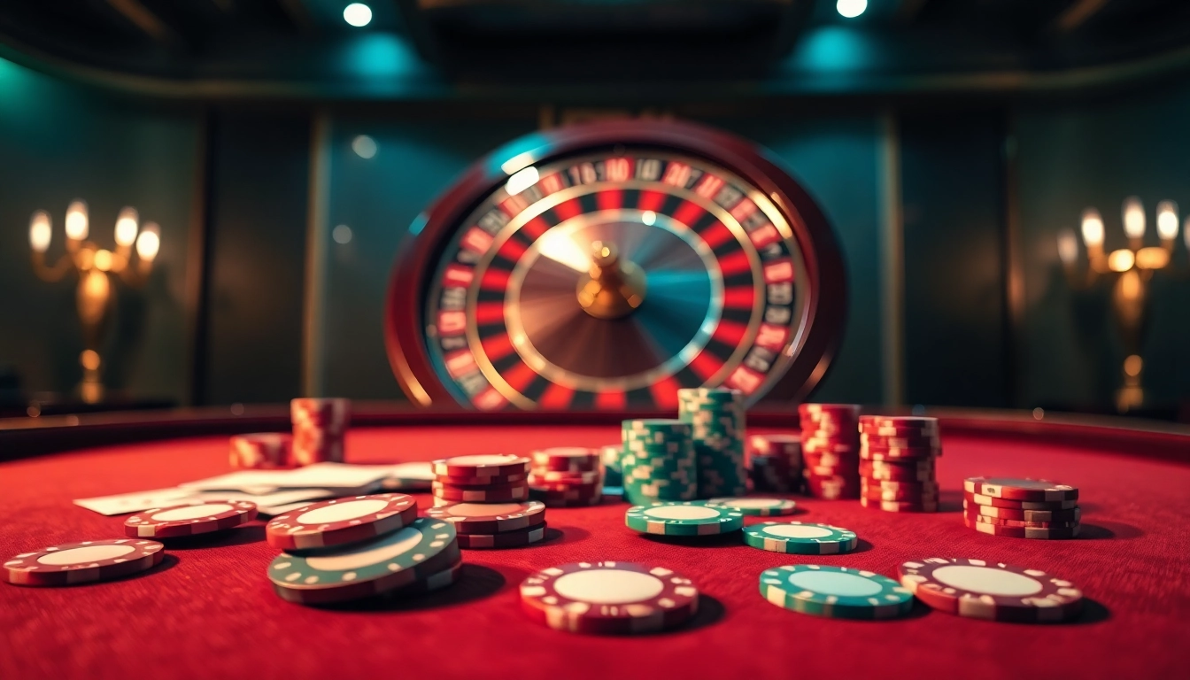 Experience thrilling betting action at https://debet.hot/ with vibrant poker chips and an electric casino atmosphere.