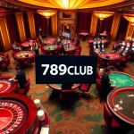 Players enjoy a thrilling experience at 789CLUB's vibrant casino tables featuring roulette and slots.