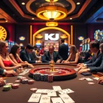 KJC players immersed in intense poker strategy at a high-stakes casino table.