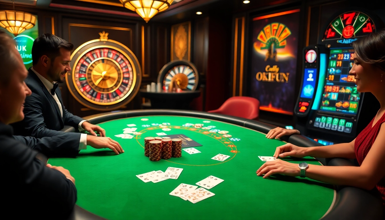 Experience vibrant poker action at OKFUN Casino with thrilling games and high-stakes excitement.