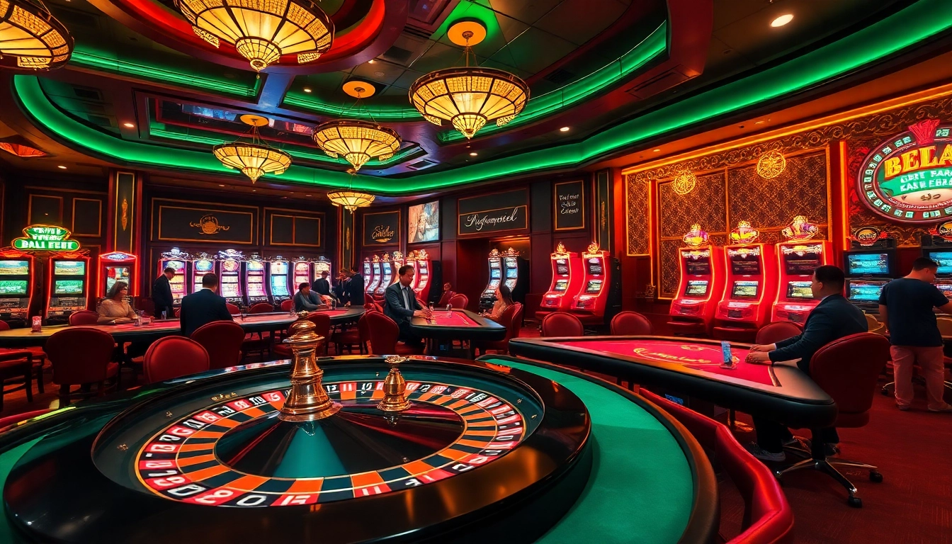 Engage in thrilling gameplay at BK8 with vibrant casino tables and slot machines.