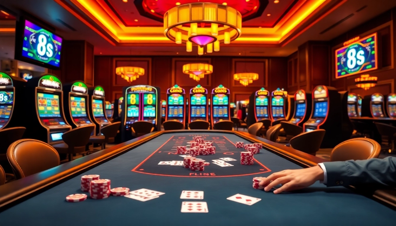 Experience thrilling moments at 8s casino with engaging games and vibrant gambling atmosphere.