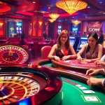 Engaged players enjoying a GO99 roulette table with vibrant casino atmosphere.