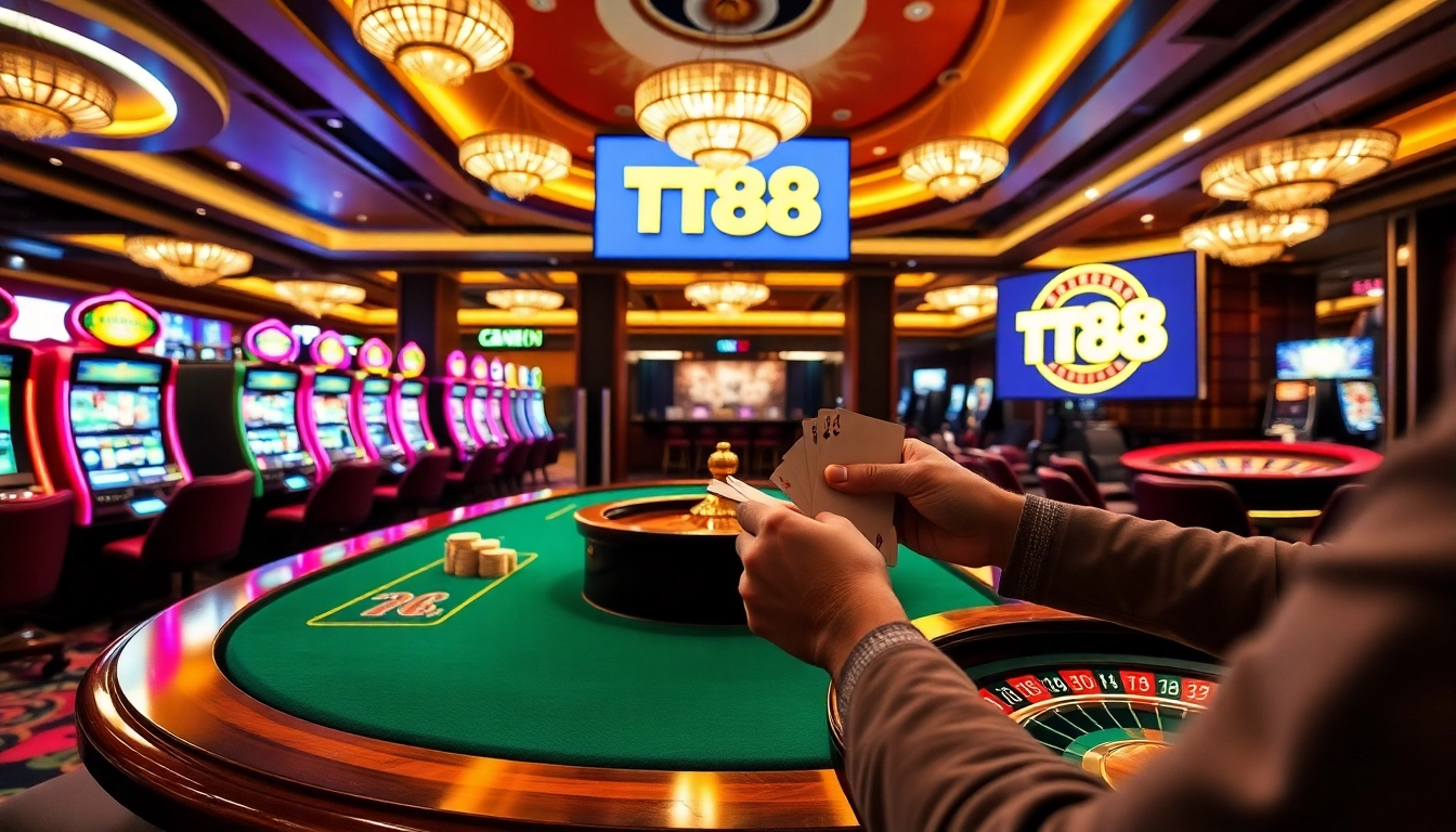 Experience the thrill of TT88 gaming with vibrant tables and excited players.