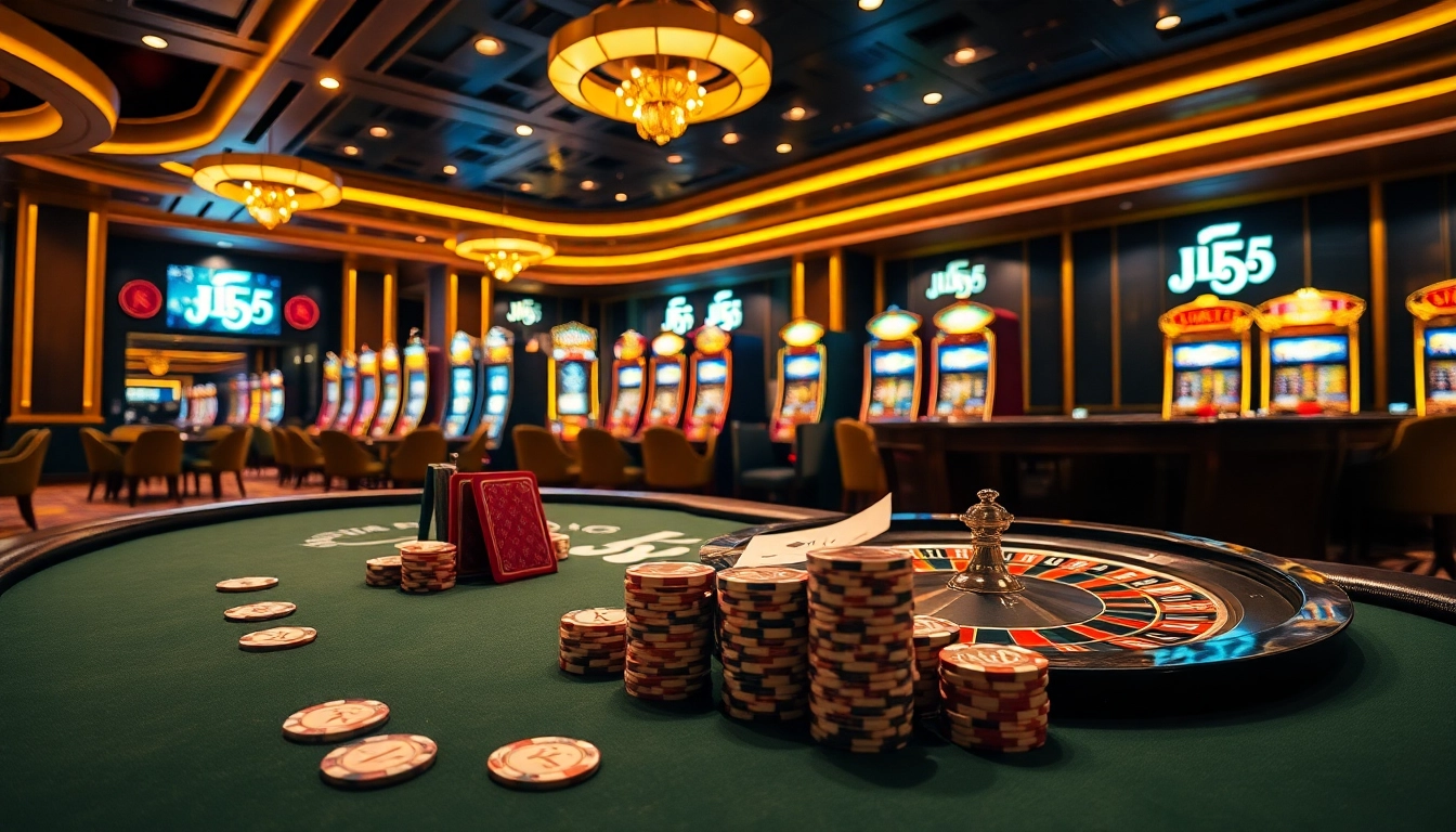 Engage in thrilling gambling at a luxurious JL55-themed casino.