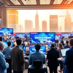 Reporters collaborate in a lively newsroom featuring headlines from https://www.thedailynewsonline.com.