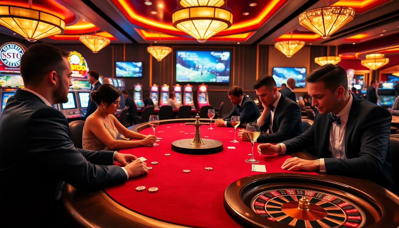 SODO Casino table featuring intense poker gameplay and vibrant slots, embodying luxury and excitement.