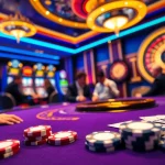 Players strategizing at a vibrant go88 casino table with cards and chips.