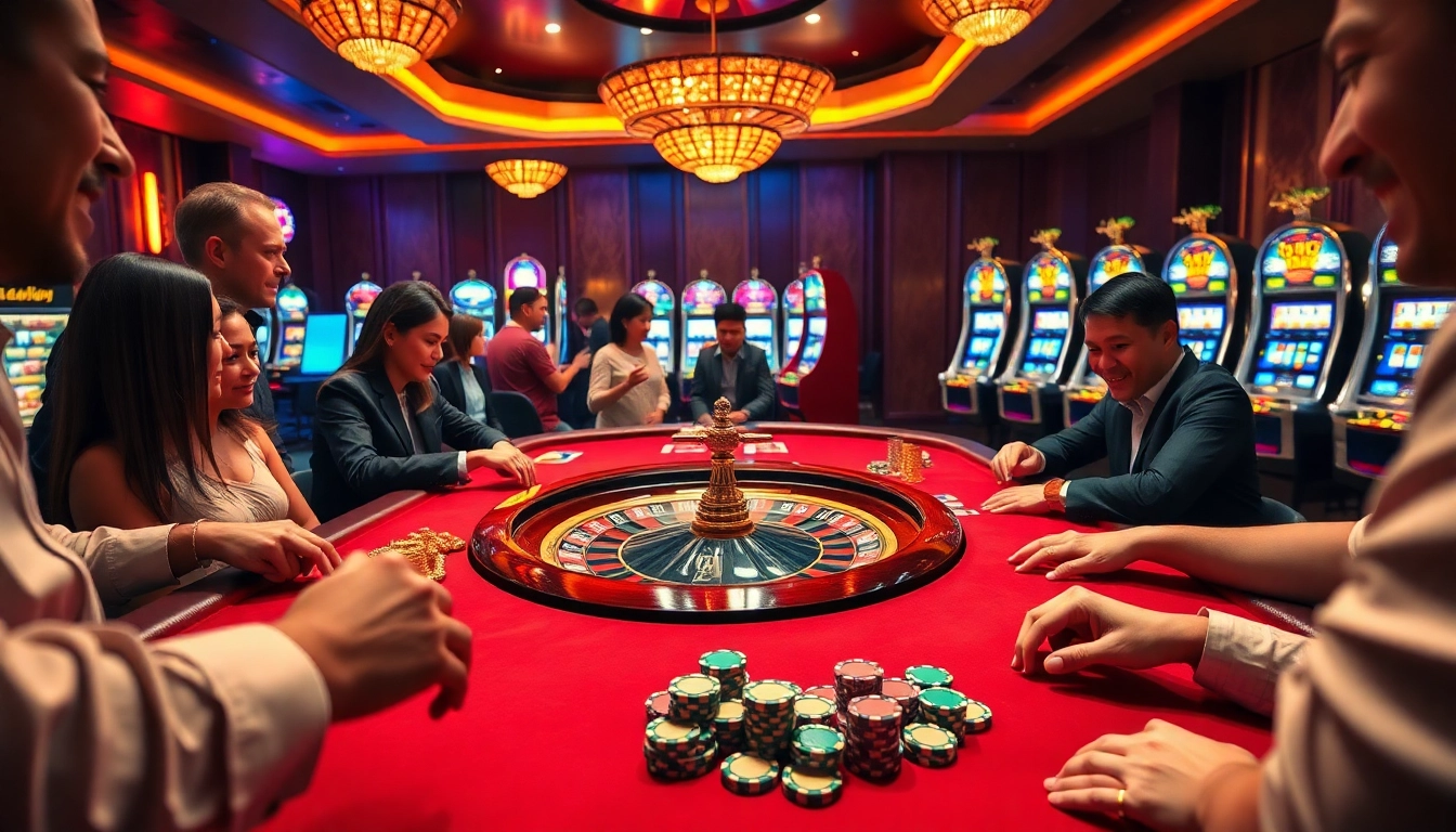 Experience thrilling gameplay at mm88com with vibrant casino tables, poker chips, and slot machines.