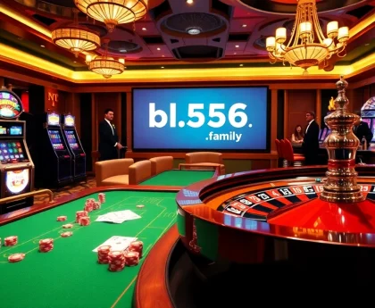 Experience the thrill of gambling at https://bl555.family/ with luxurious casino interiors and vibrant gaming elements.