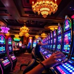 Experience the excitement of PGSLOT IN with players at vibrant casino slot machines.