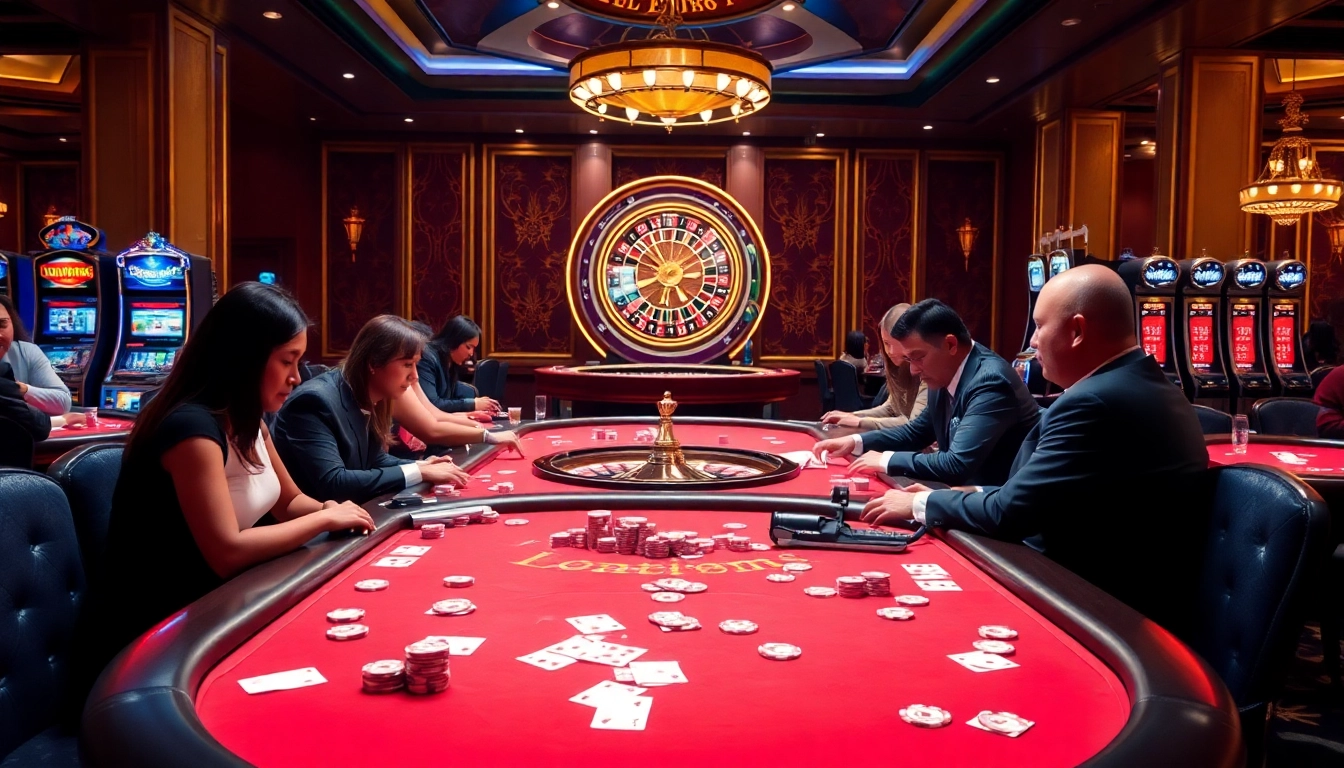 Experience the excitement of casino games at nhà cái dr88 with luxurious tables and vibrant gameplay.