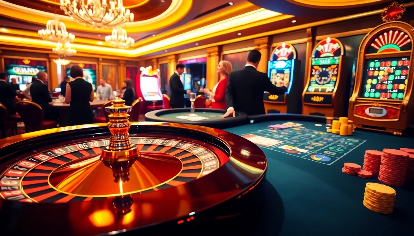 Experience thrilling gameplay at https://33wins.it.com in a vibrant casino setting with roulette and poker.