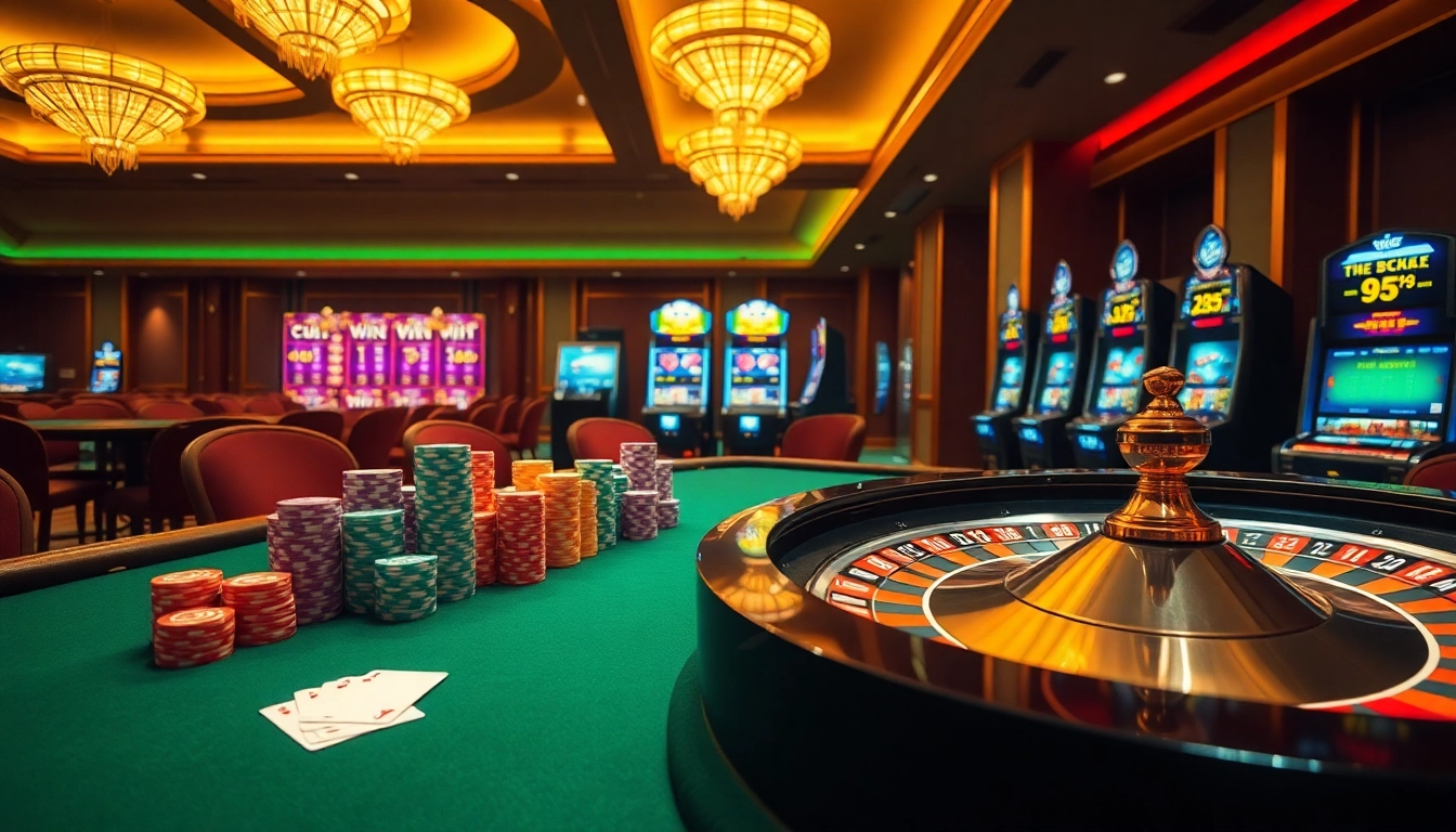 Experience the thrill of winning at SLVIP, featuring vibrant casino tables and engaging online interfaces.