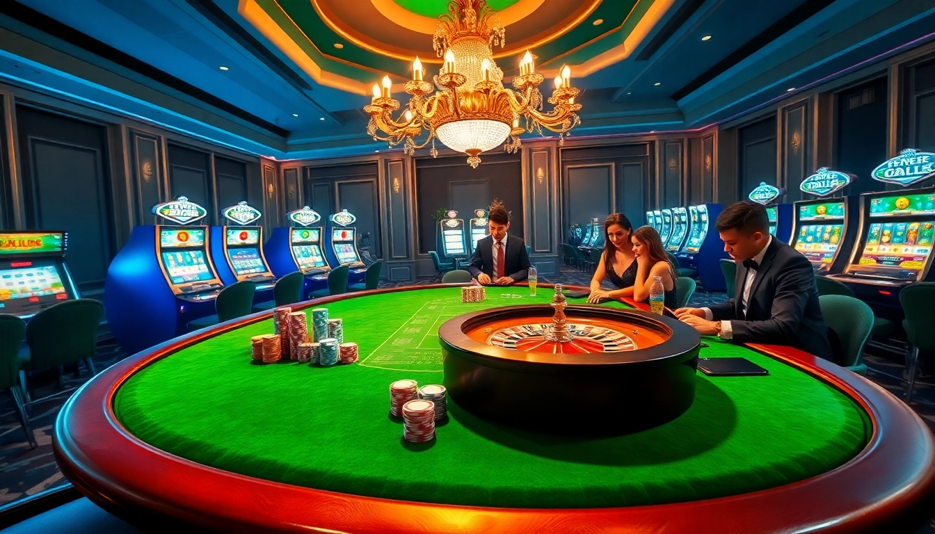 Xin88 players strategizing at an elegant poker table under a luxurious chandelier.