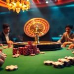Engaged gamblers play poker and explore mb 66 strategies at a vibrant casino table.