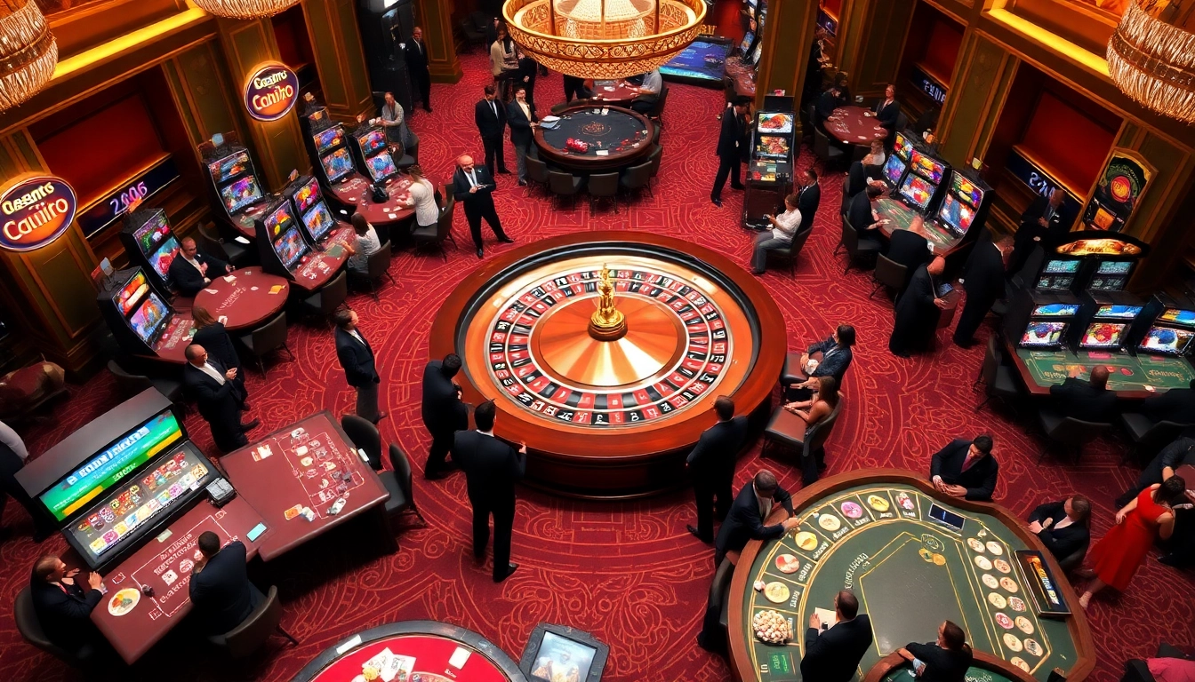 Players engage energetically at a luxurious casino scene showcasing the vibrant atmosphere of 24kclub.