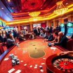 Experience the thrill of QH88 casino games featuring vibrant tables and excited gamblers.