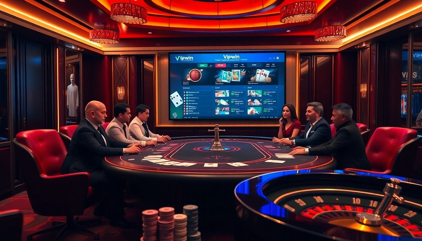 Experience the thrill of gambling at Vipwin's high-stakes poker tables in a luxurious casino setting.