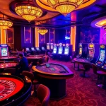 Engaged players enjoying vibrant action at 58win casino tables with slots and roulette wheels.