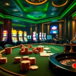 Experience the excitement of 789 win as players engage with luxurious casino elements like cards and roulette.