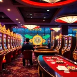 Experience situs slot gacor excitement at luxurious slot machines in a vibrant casino setting.