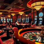 Action-packed scene with players enjoying SODO66 casino games, featuring poker chips and slot machines.