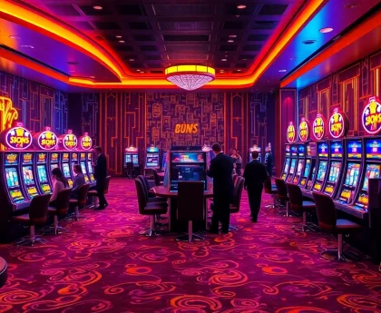 Experience thrilling gameplay with slot qris machines in a vibrant casino setting