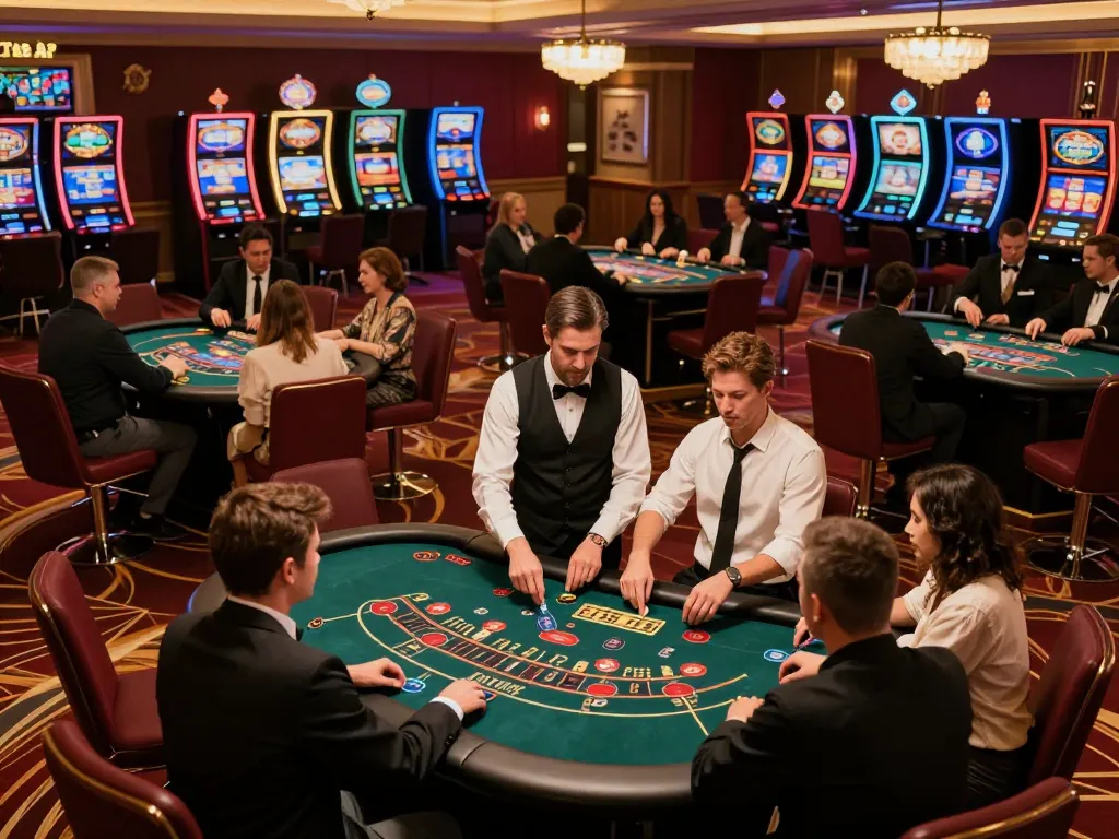 Players engaging in energetic gameplay at gattovolpelago casino venue with vibrant atmosphere