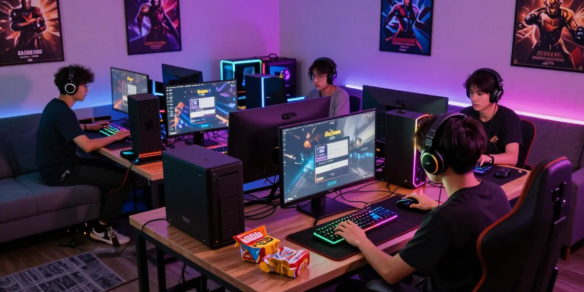 Engaged gamers logging into Raja Game with excitement in a vibrant setting.